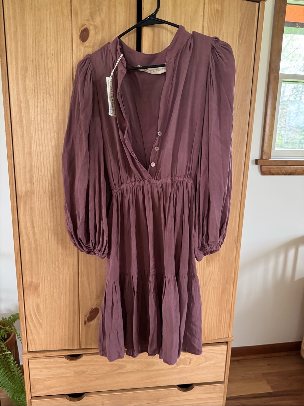 Jen's Pirate Booty Dusty Mauve Tiered Long-Sleeve Dress
